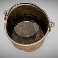 Vintage Copper Bucket Featuring Rustic Patina And Two Metal Handles