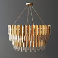 Elegant Modern Crystal Chandeliers With Golden Frame And Transparent Crystal Designs