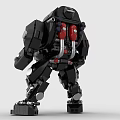 Black Sci Fi Style Mech Robot Built With Building Blocks 3d model