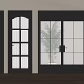 Modern Black Hinged Doors With Striped Glass And Panel Designs