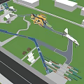 Modern Park Landscape With Lush Greenery Walking Paths Water Features And Leisure Areas