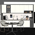 Modern Cream Tea Room Tea Break Room Self-service Vending Machine Vending Machine Negotiation Table and Chair Combination 3d model