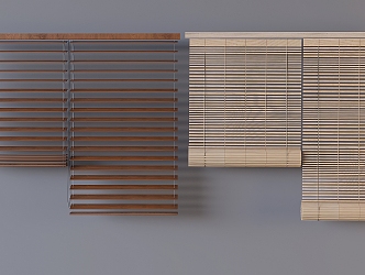 roller blind bamboo curtain ancient venetian blinds 3d model