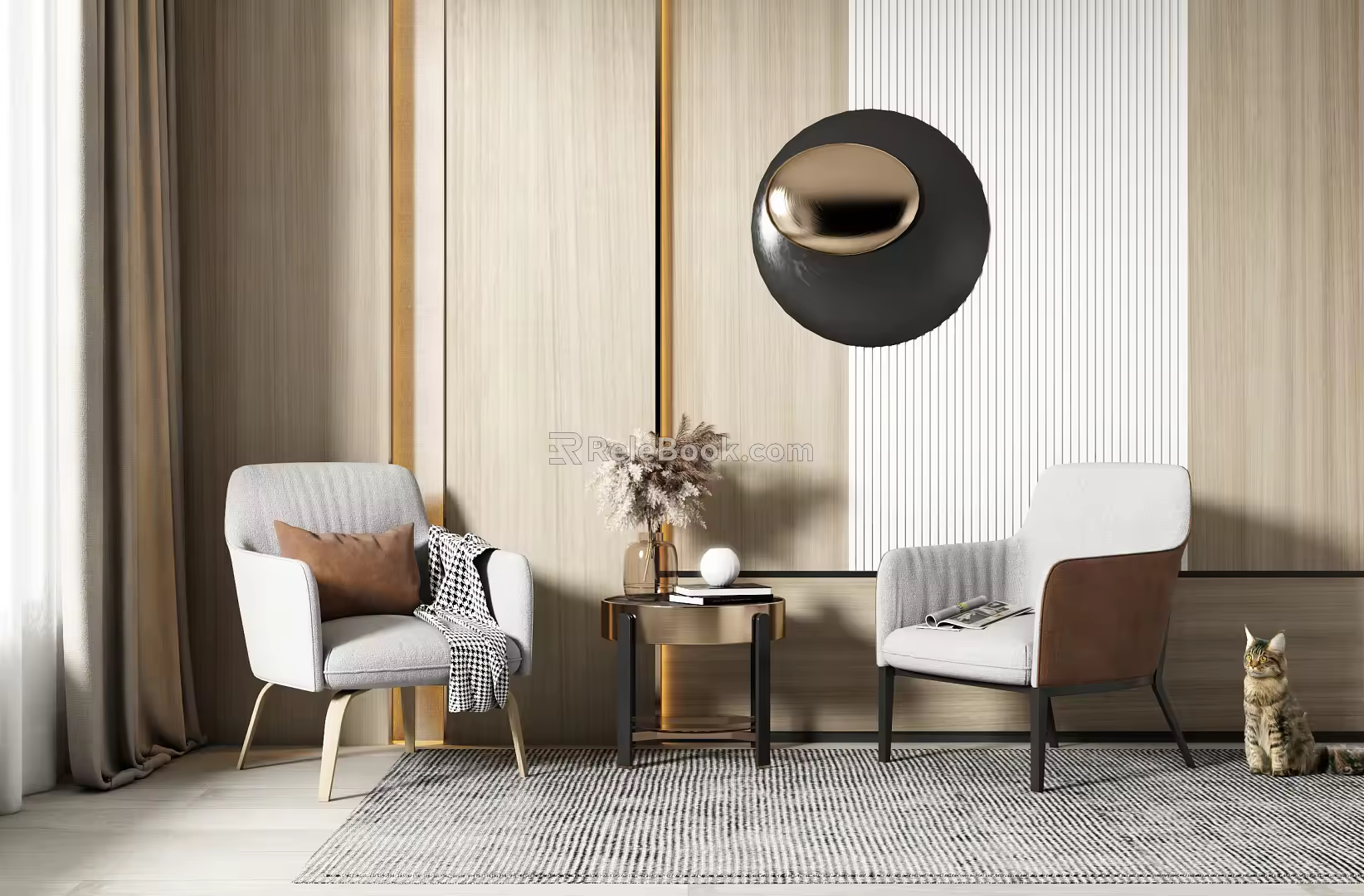Modern leisure sofa combination single chair 3d model