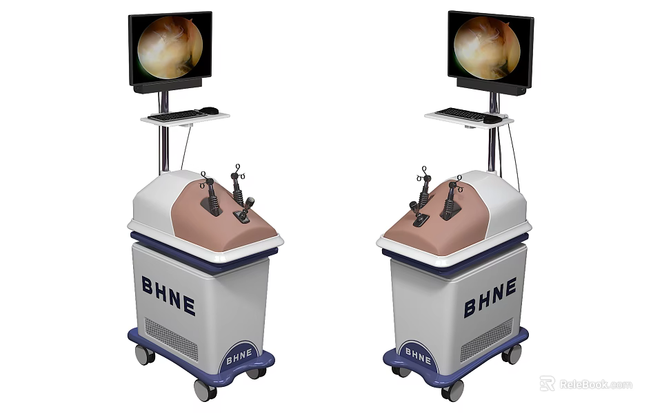 BHNE Mobile Medical Equipment With Monitor Screen And Control Panel 3d model 