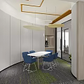 Modern Reception Office Reception Area 3d model