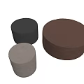 Modern Round Single Chairs in Black Brown and Beige Leather with Stitched Details