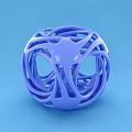 Modern Abstract Orange Ornamental Decor Piece With Circular Ring Design And Smooth Shiny Surface