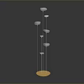 Modern Decorative Sculpture With Silver Spheres And Golden Base Vertical Design