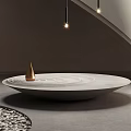 Modern Spiral Staircase With Hanging Pendant Lights Gold Decor And Gray White Tones