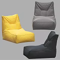 Comfortable Bean Bag Chairs in Yellow Grey and Dark Grey Modern Design