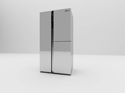 Midea Stainless Steel Double Door Refrigerator Modern Design For Home Kitchen 3d model