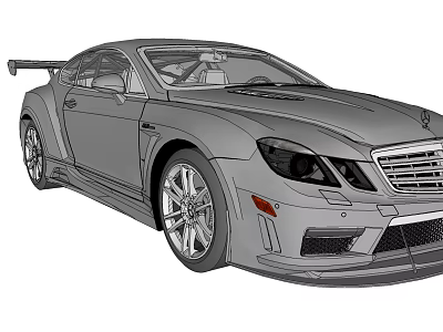 Sleek Sports Car Design With Streamlined Body Aerodynamic Features And Alloy Wheels 3d model