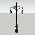 Elegant Vintage Outdoor Lamp With Classical Iron Design And Double Lanterns