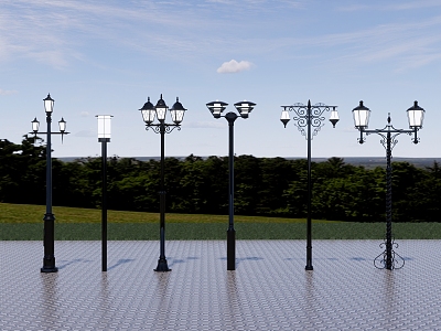 Jane European Street Lamp Collection 3d model