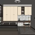 Tatami Bedroom Interior Design With Built in Cabinets Study Desk and Large Window