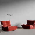 Middle Style Lazy Sofa 3d model