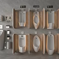 Modern Urinal Multiple Styles Wall Mounted With Wooden Partitions And Accessories