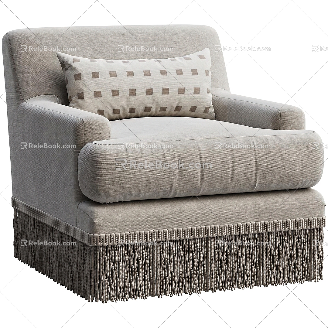 Baker Single Person Casual Sofa Sofa Casual Sofa American Sofa Living Room Sofa European Sofa Casual Sofa Armchair 3d model