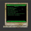 Vintage Electronic Computer With Worn Monitor Keyboard And Green Screen Text