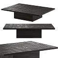Dark Wood Coffee Table With Textured Surface And Modern Design 3d model