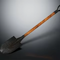 Heavy Duty Durable Shovel with Black Steel Blade and Wooden Loop Handle for Hardware Tools