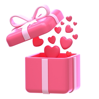 Modern Love Gift Box Valentine's Day Gift Box Cartoon Gift Box 3d model