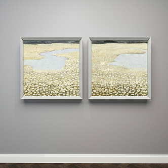 modern landscape painting decorative painting 3d model