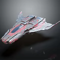 Futuristic Red And Gray Passenger Aircraft With Streamlined Design And Transparent Cockpit