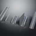 Elevator Metal Components Display With Silver Steps And Structural Design Details 3d model