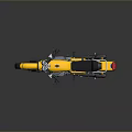 Classic Vintage Yellow Motorcycle With Black Seat And Metallic Stylish Design