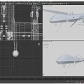 Military Fighter Drone Featuring Gray Body Long Wings Mounted Missiles and Landing Gear