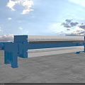 Blue Large scale Industrial Filter Press Equipment With Plate Frame Structure 3d model