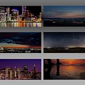 Aerial Planning of Urban Skyline with Modern Buildings and Night Lights