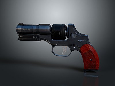 Modern revolver pistol semi-automatic pistol 3d model