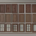 Various Styles Of Wood Grain Cabinet Door Panels With Glass Inlays