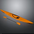 Lightweight Orange Kayak with Paddle for Outdoor Recreational Water Activities