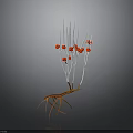 3D Rendering of Organ and Hair Structure with Vascular Roots Fibrous Strands and Red Cells