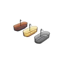 Modern Transparent Bathtubs in Brown Amber Gray with Black Metal Fixtures