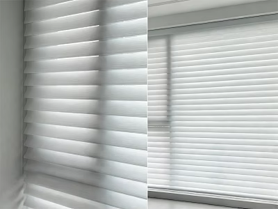 Stylish White Horizontal Window Blinds For Modern Home Interior Design 3d model