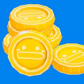 Shiny Gold Coins Stacked On Blue Background With Round Shape Design