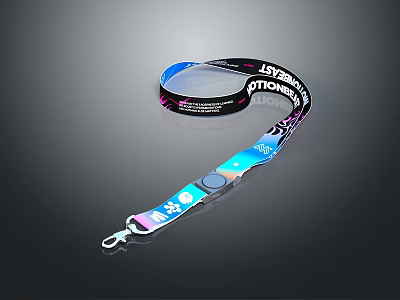 EYESONME Brand Lanyard With Colorful Pattern And Secure Clip Design 3d model