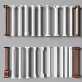 White And Brown Roman Columns In Various Classic Styles With Decorative Designs Displayed In Rows