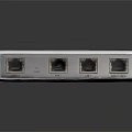 White Square Electronic Network Device With Multiple Ethernet Ports And Cooling Vents