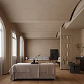 Modern Warm Beauty Salon Interior With Arched Windows And Comfortable Hair And Skin Care Space