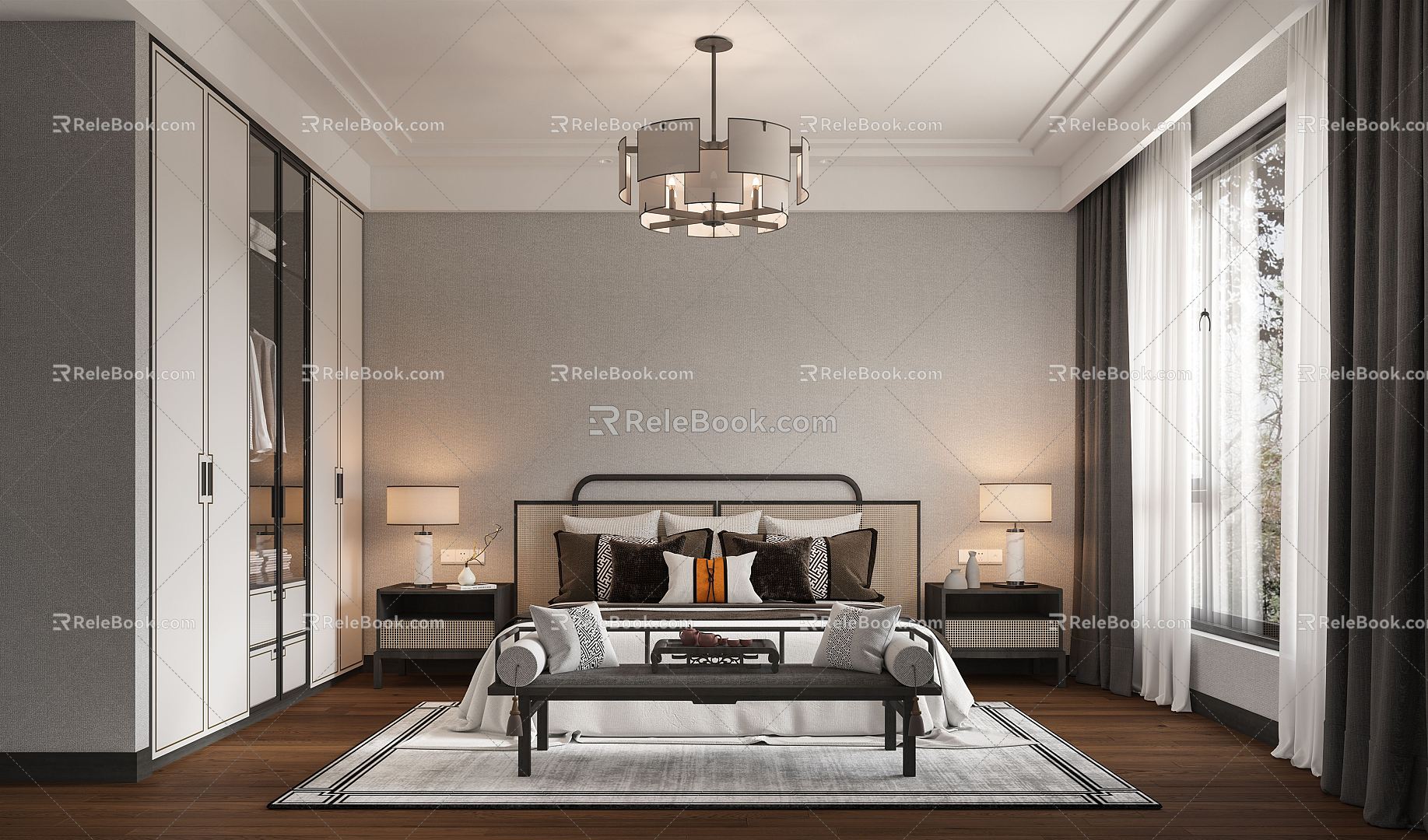 New Chinese bedroom 3d model