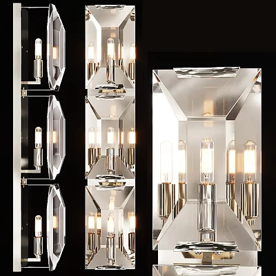 Modern Wall Lights With Crystal Accents And Illuminated Bulbs For Home Interior Decoration 3d model