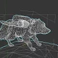 Fantasy Character Riding Blue Gray Raccoon Like Creature With Yellow Wing Armor