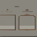 Two Elegant Framed Mirrors With Metal And Ornate Designs And Wall Mounted Lights