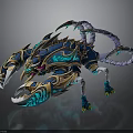 Fantasy Scorpion With Blue And Gold Glowing Decorative Armored Design